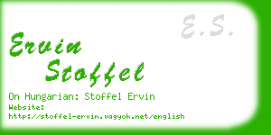 ervin stoffel business card